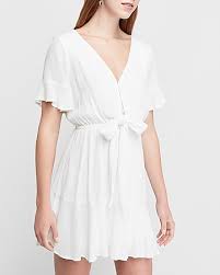 ruffly dress white
